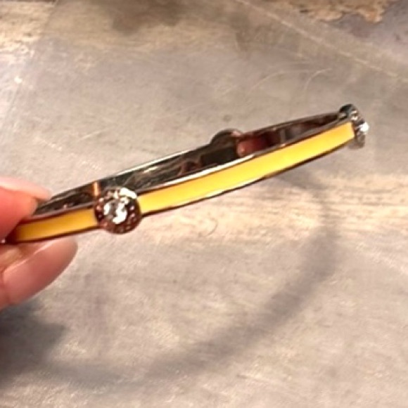 Coach Yellow Enamel and Crystal Bangle Bracelet EUC - Picture 2 of 8